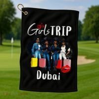 Dubai Melanin Black Women Trip Birthday Crew Vacation Golf Towel thumb 1
