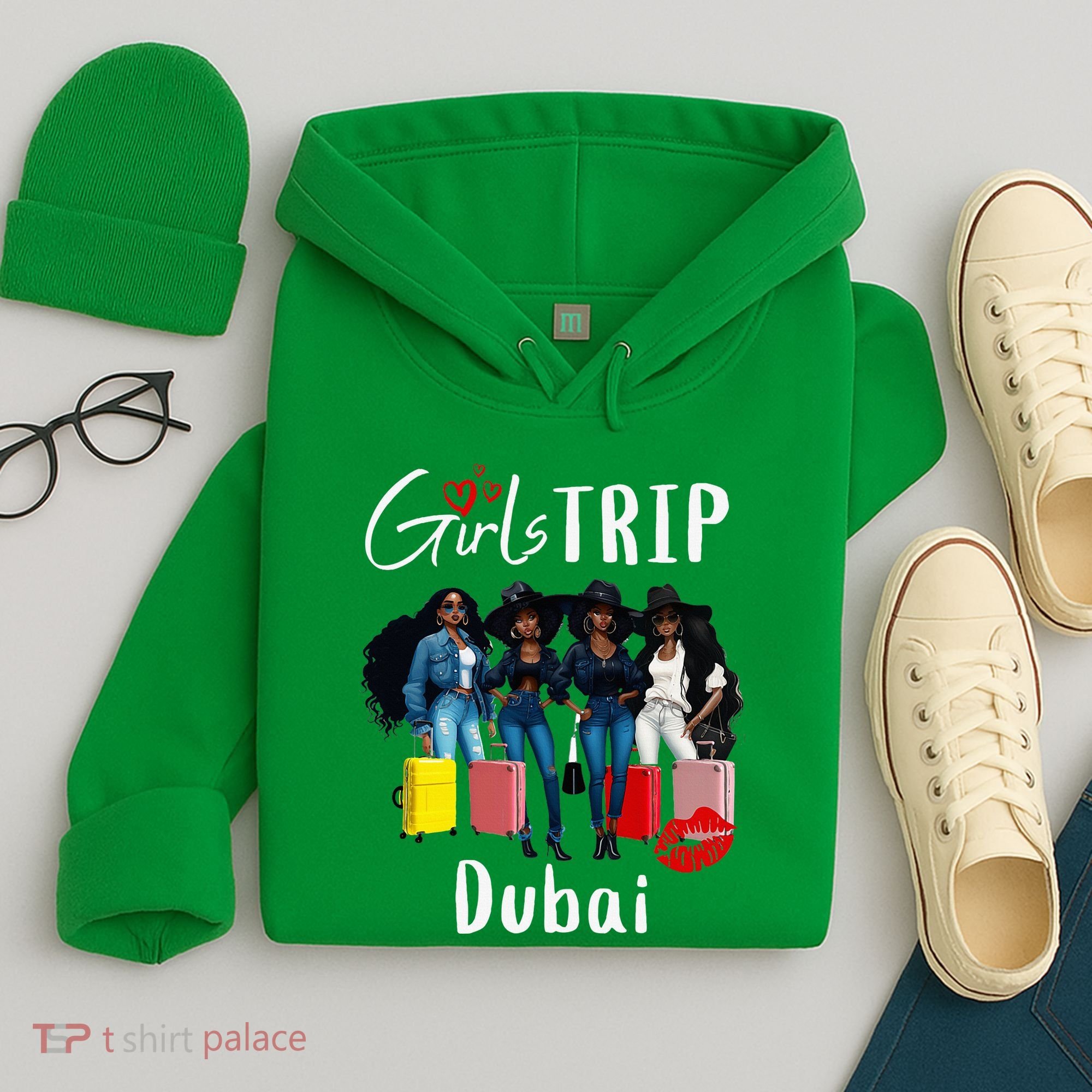 Dubai Melanin Black Women Trip Birthday Crew Vacation Hoodie