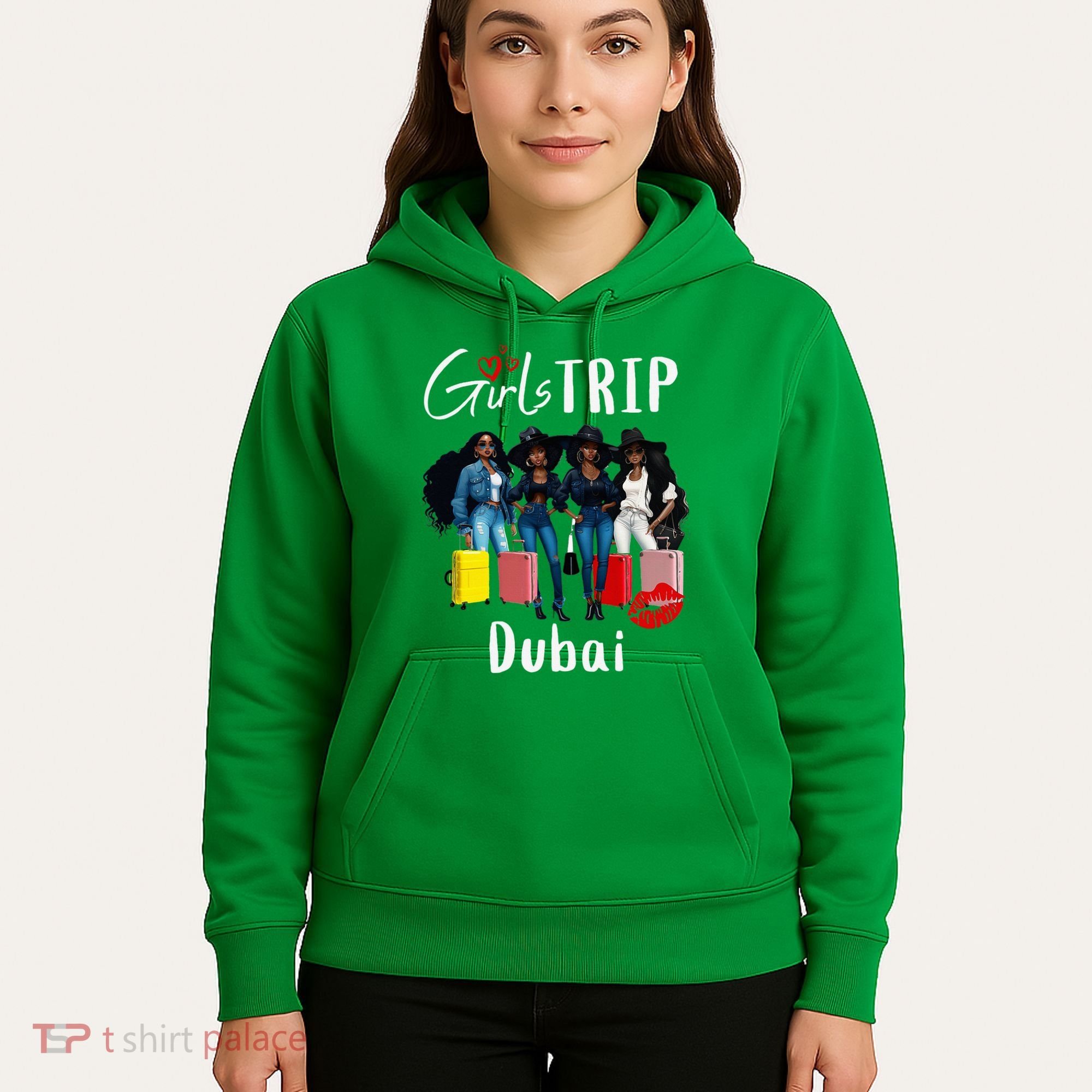 Dubai Melanin Black Women Trip Birthday Crew Vacation Hoodie