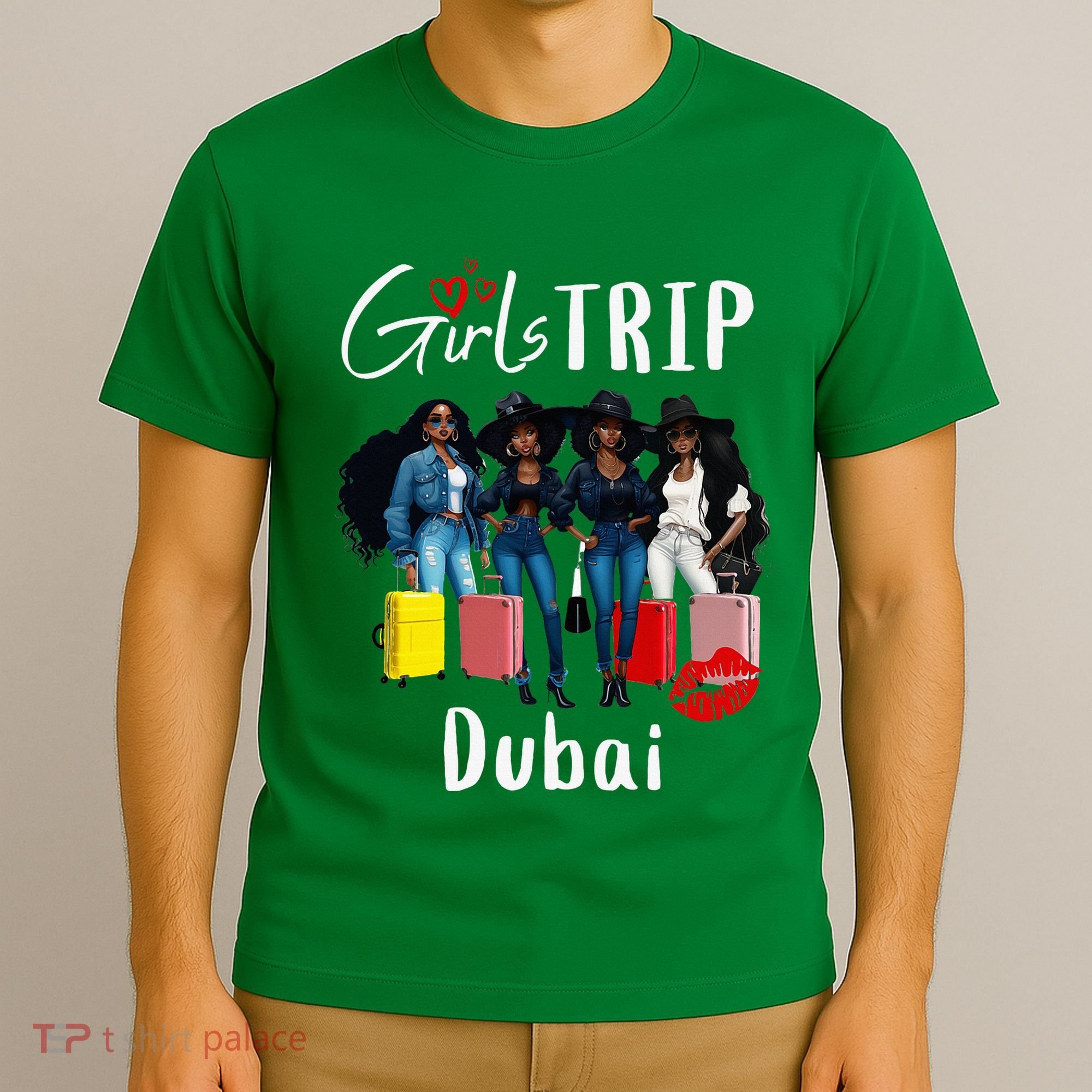 Dubai Melanin Black Women Trip Birthday Crew Vacation T-Shirt