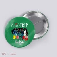 Dubai Melanin Black Women Trip Birthday Crew Vacation Button thumb 0
