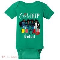 Dubai Melanin Black Women Trip Birthday Crew Vacation Baby Bodysuit thumb 0