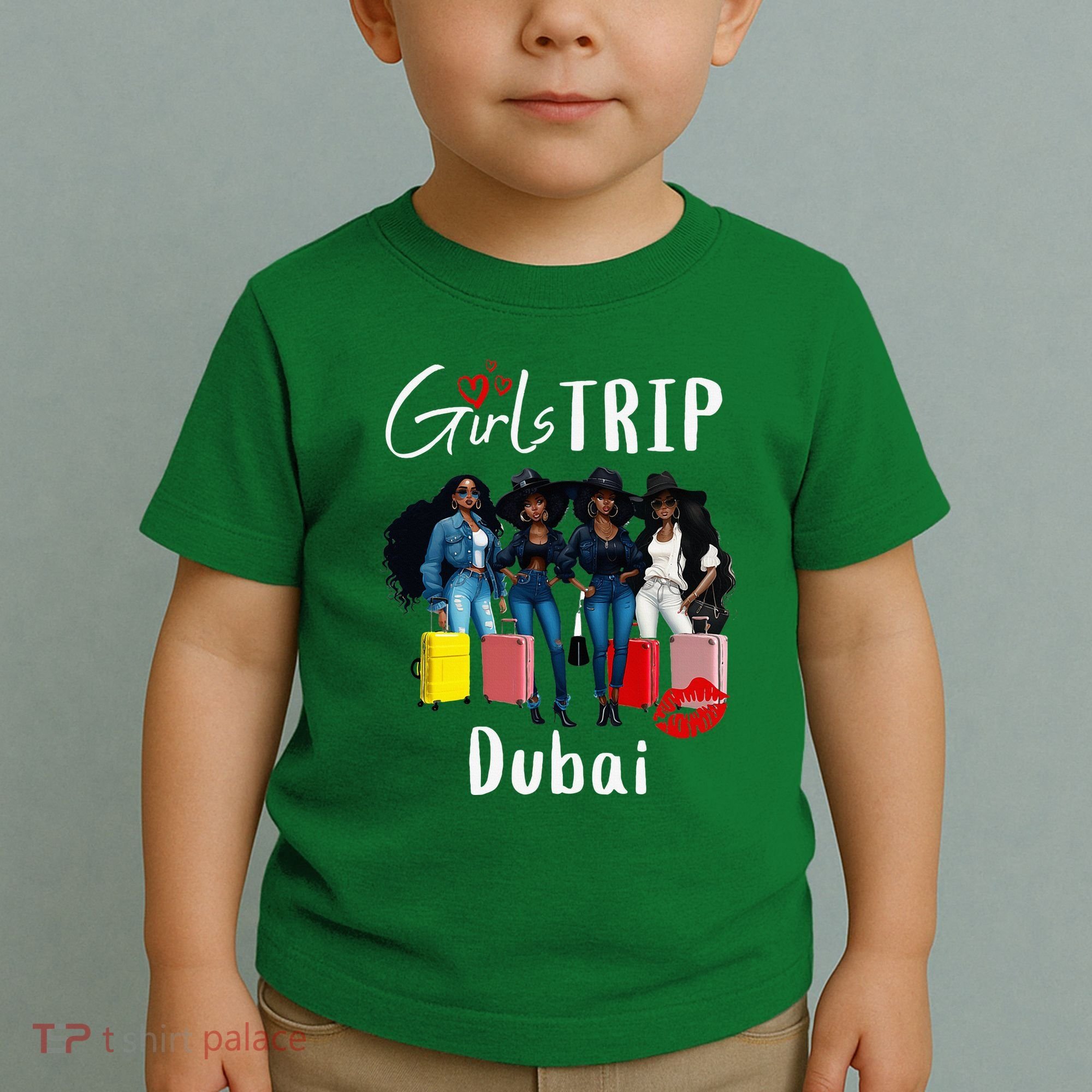 Dubai Melanin Black Women Trip Birthday Crew Vacation Toddler T-Shirt