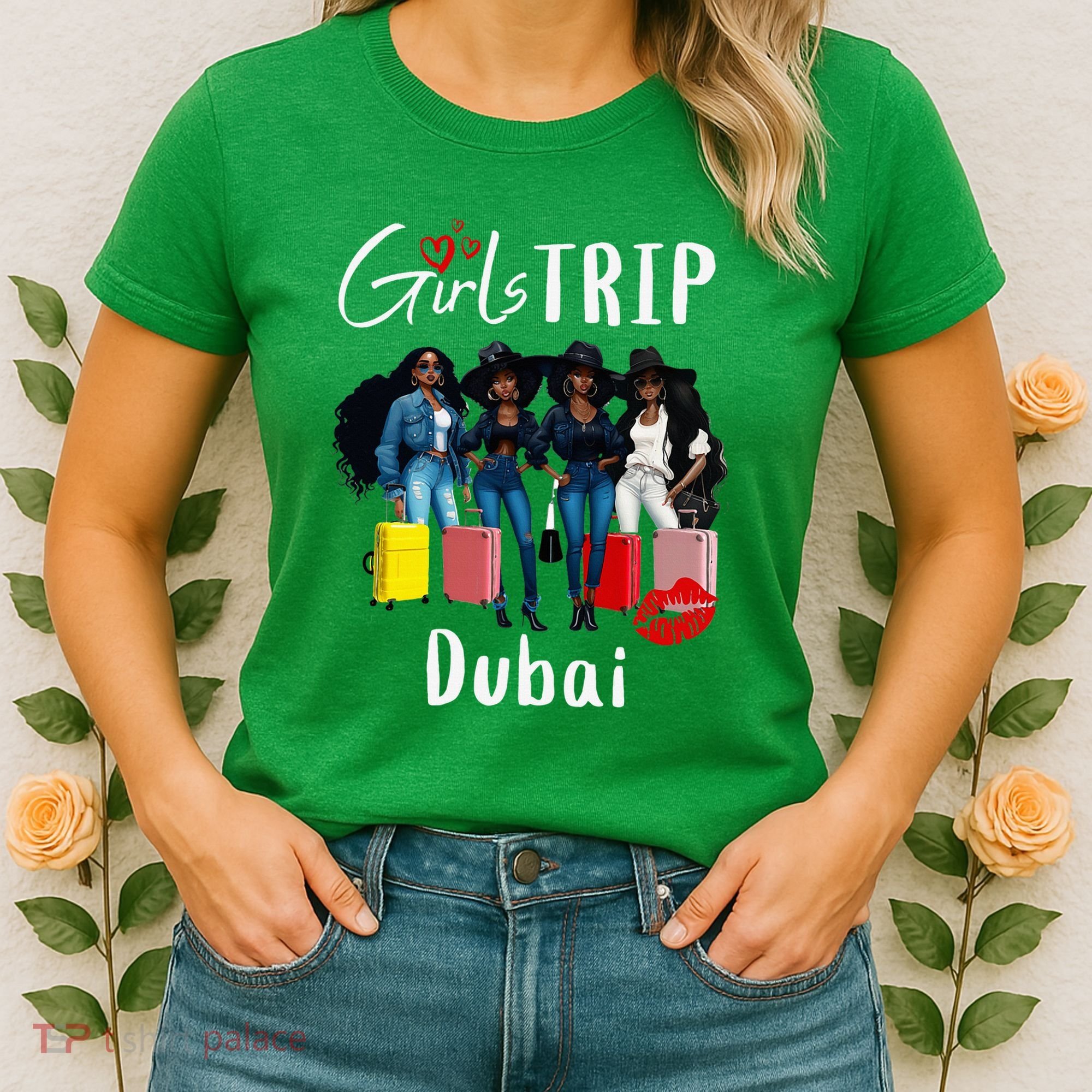 Dubai Melanin Black Women Trip Birthday Crew Vacation Women's T-Shirt