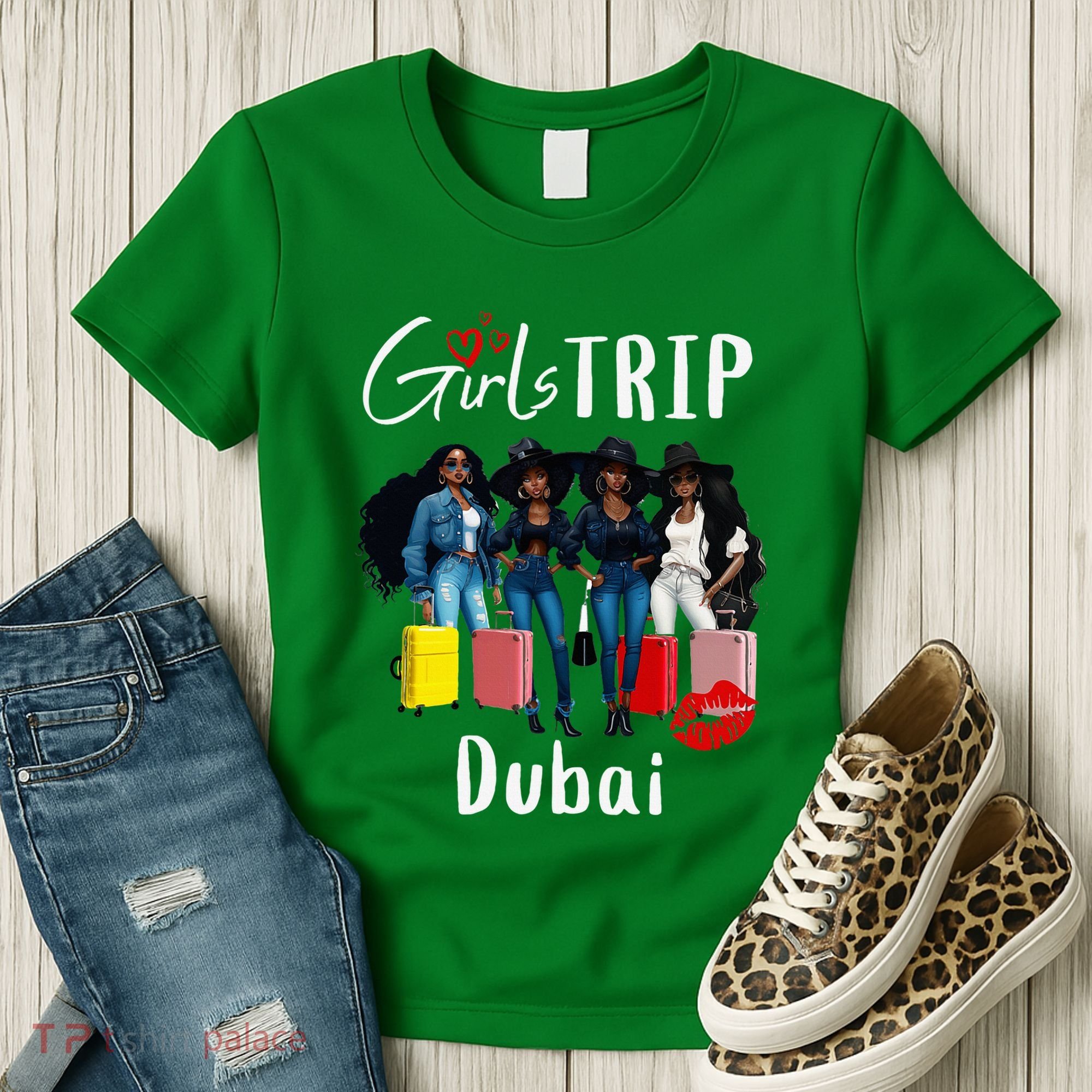 Dubai Melanin Black Women Trip Birthday Crew Vacation Women's T-Shirt