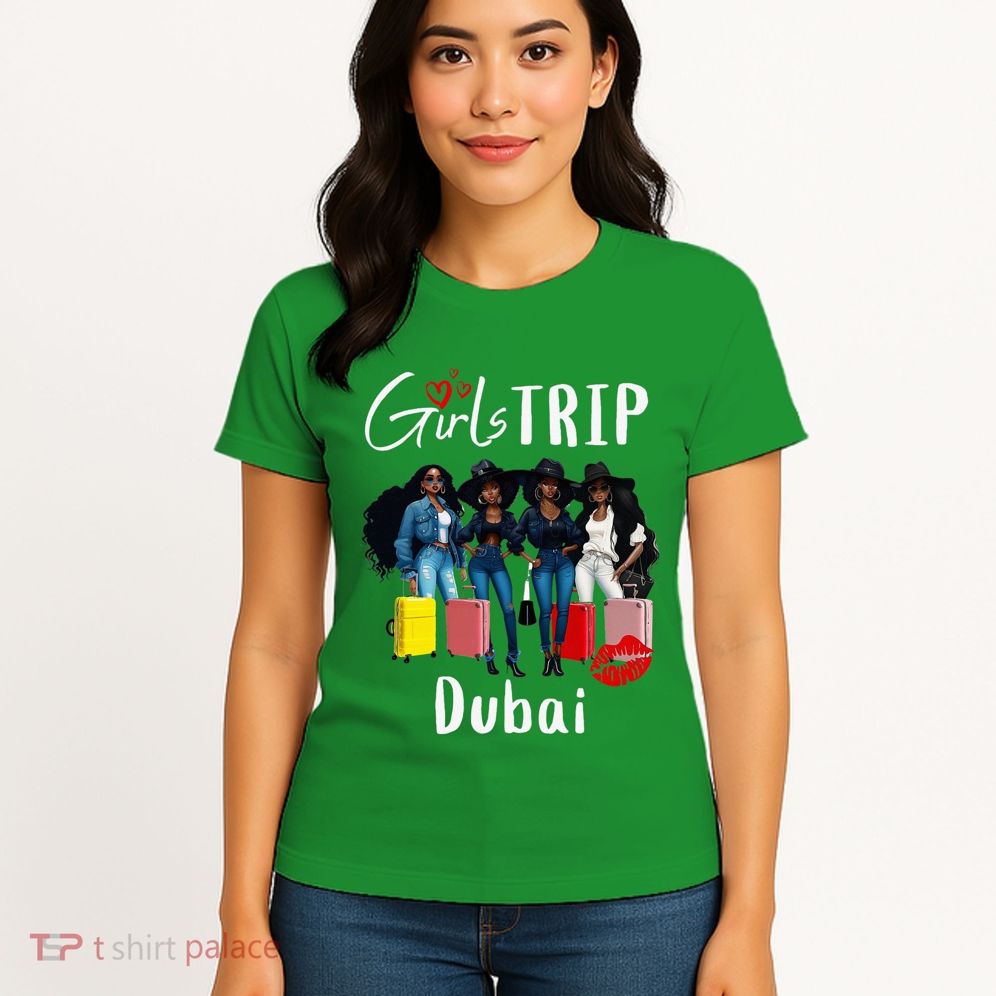 Dubai Melanin Black Women Trip Birthday Crew Vacation Women's T-Shirt