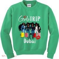 Dubai Melanin Black Women Trip Birthday Crew Vacation Kids Sweatshirt thumb 0