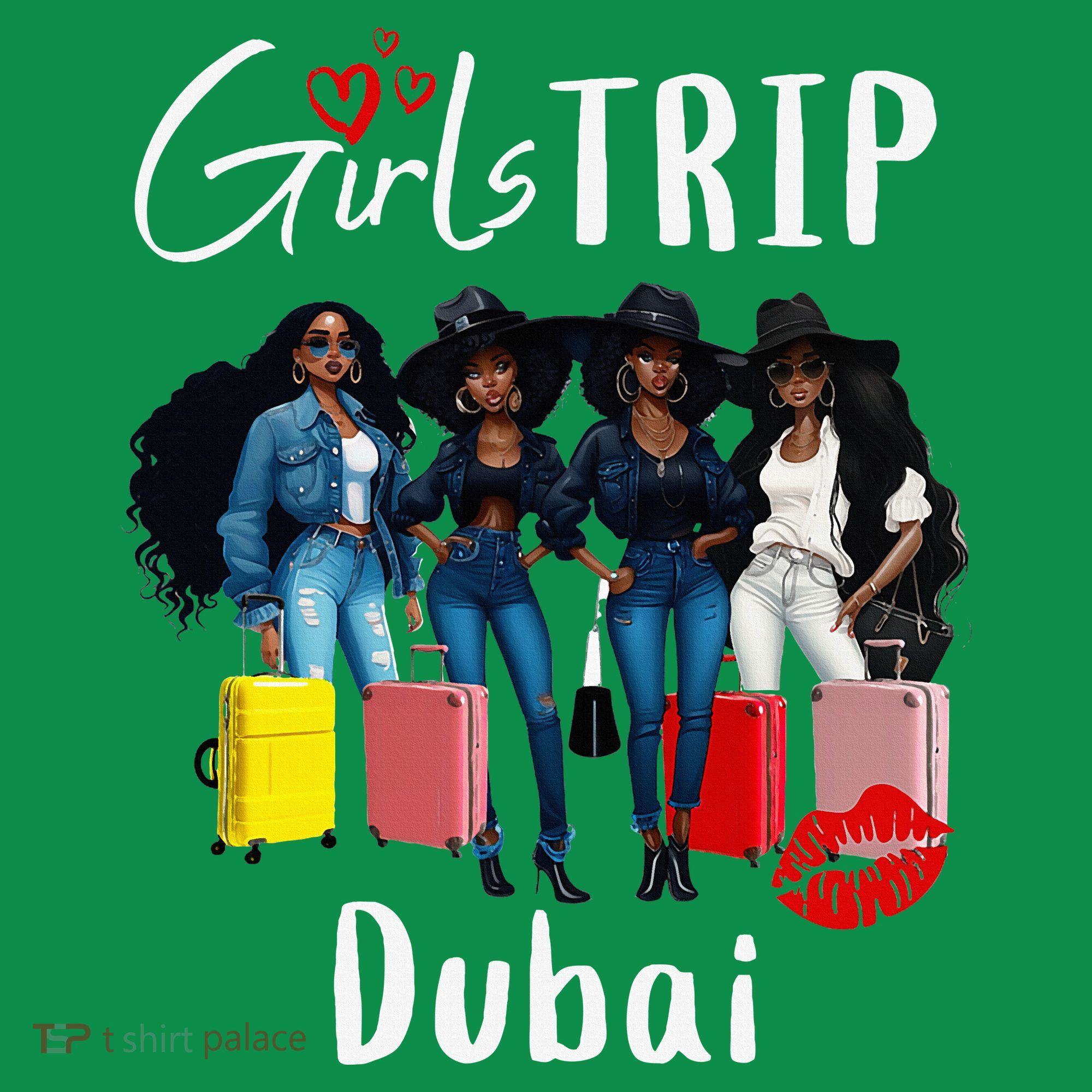Dubai Melanin Black Women Trip Birthday Crew Vacation Kids Sweatshirt