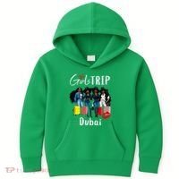 Dubai Melanin Black Women Trip Birthday Crew Vacation Kids Hoodie thumb 0