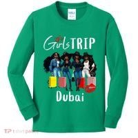 Dubai Melanin Black Women Trip Birthday Crew Vacation Kids Long Sleeve Shirt thumb 0