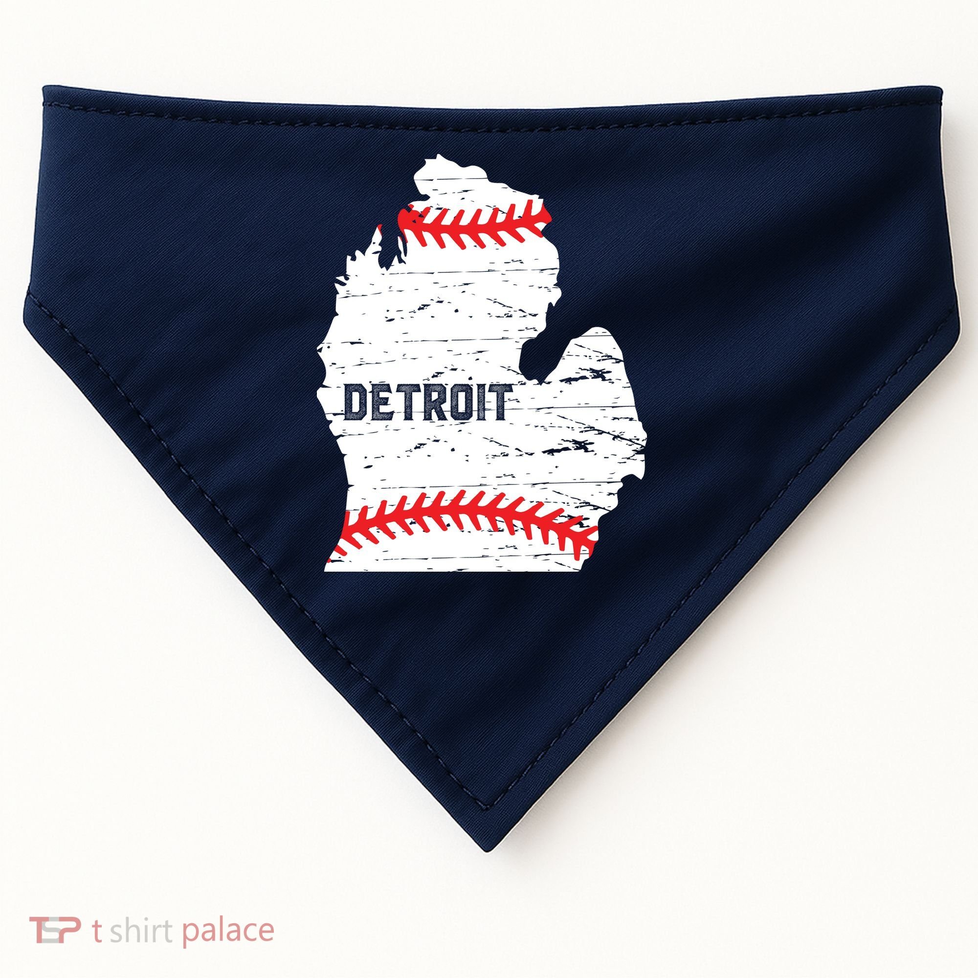 Detroit Michigan Baseball USA-Made Doggie Bandana