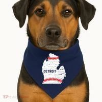 Detroit Michigan Baseball USA-Made Doggie Bandana thumb 1