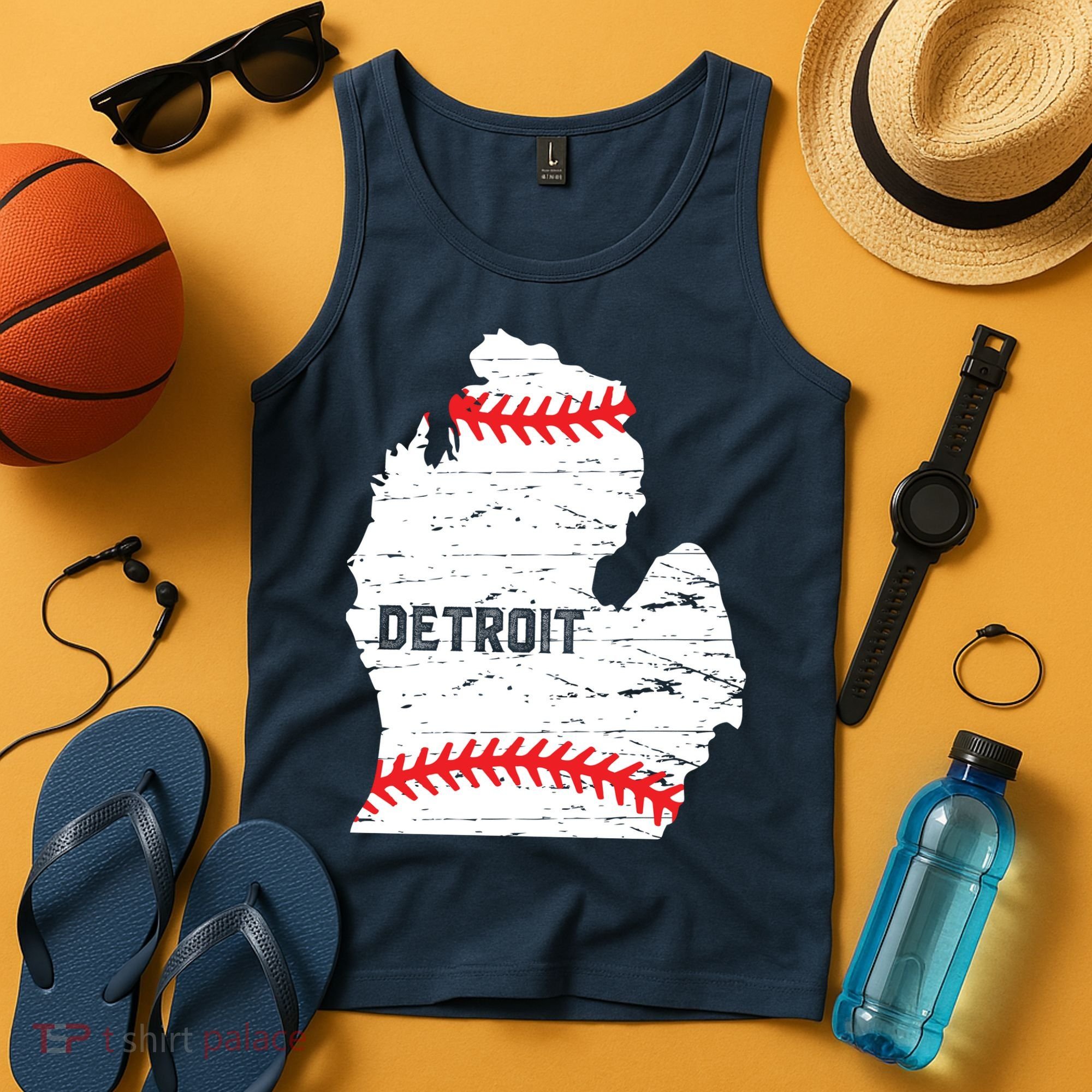 Detroit Michigan Baseball Tank Top