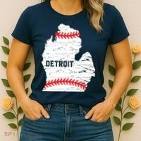 Detroit Michigan Baseball Women's T-Shirt thumb 2