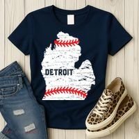 Detroit Michigan Baseball Women's T-Shirt thumb 3