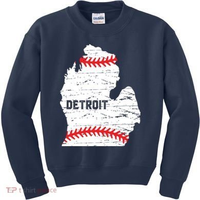 Detroit Michigan Baseball Kids Sweatshirt