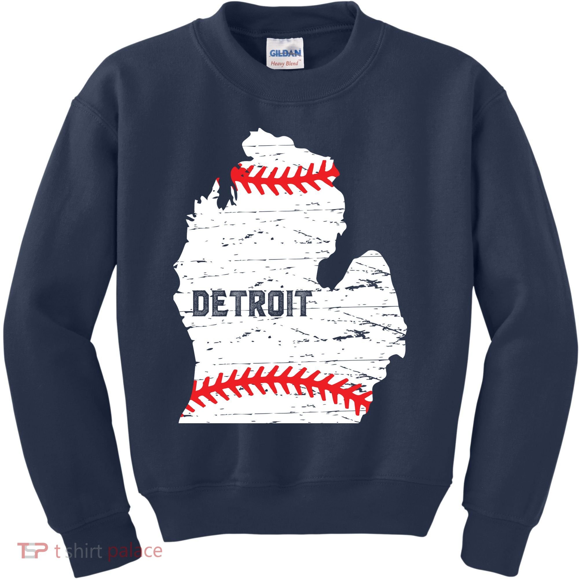 Detroit Michigan Baseball Kids Sweatshirt