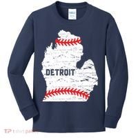 Detroit Michigan Baseball Kids Long Sleeve Shirt thumb 0