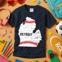 Detroit Michigan Baseball Kids T-Shirt thumb 3