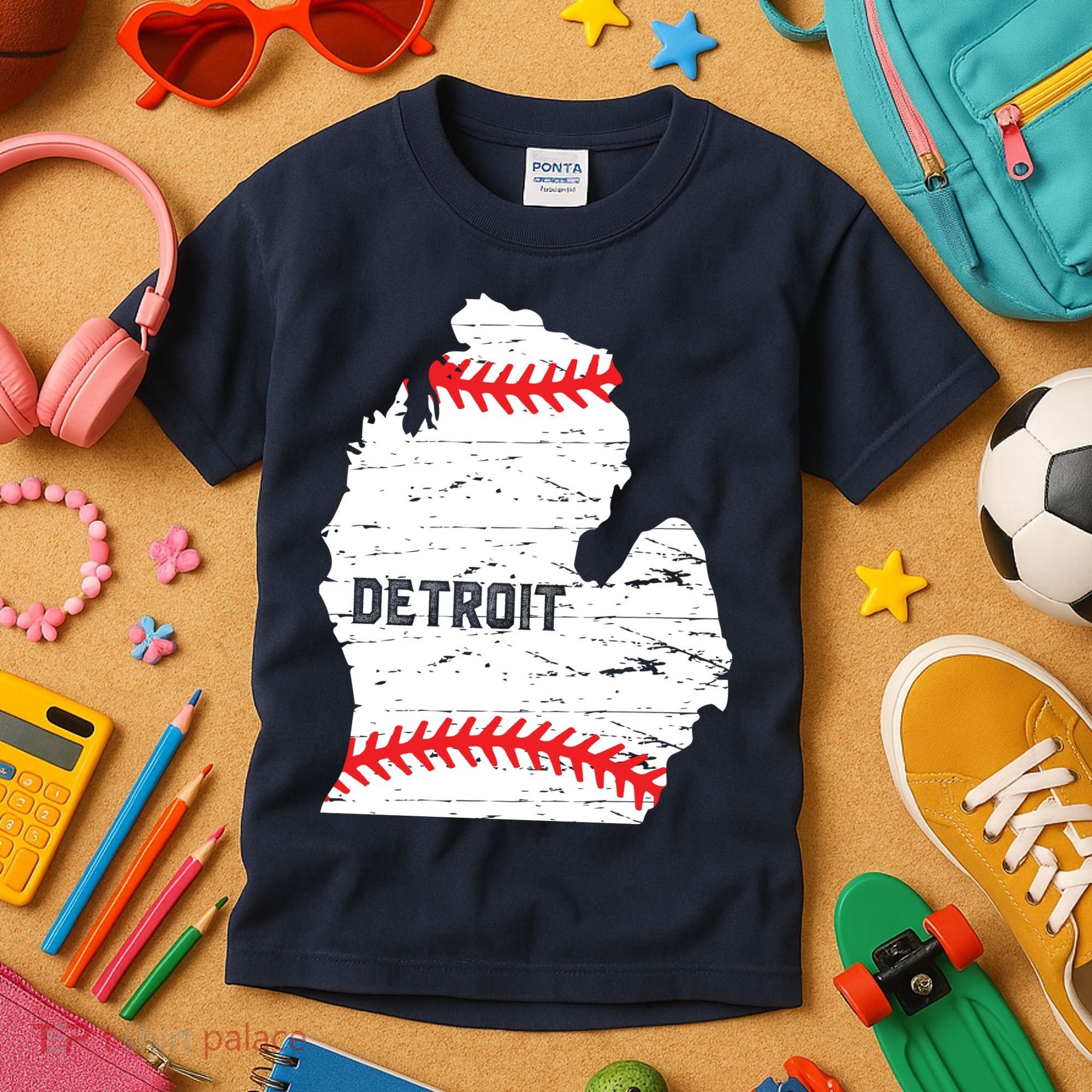 Detroit Michigan Baseball Kids T-Shirt