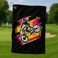 Downhill Mtb Biking Mountain Bike Cool Gift Golf Towel thumb 1