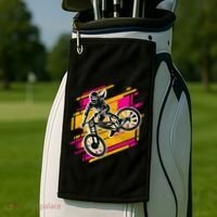Downhill Mtb Biking Mountain Bike Cool Gift Golf Towel thumb 2