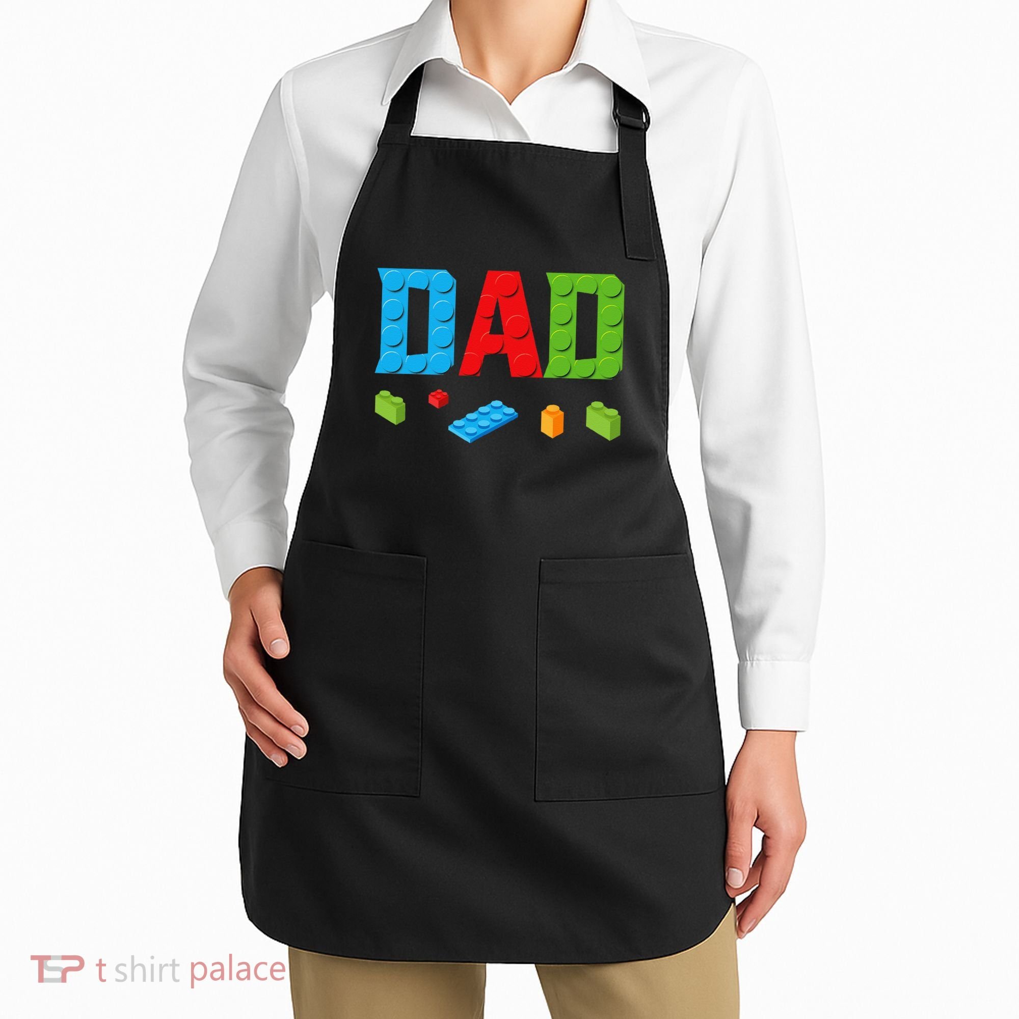 Dad Master Builder Building Bricks Blocks Family Set Parents Apron
