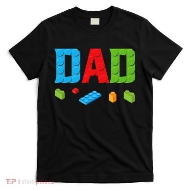 Dad Master Builder Building Bricks Blocks Family Set Parents T-Shirt