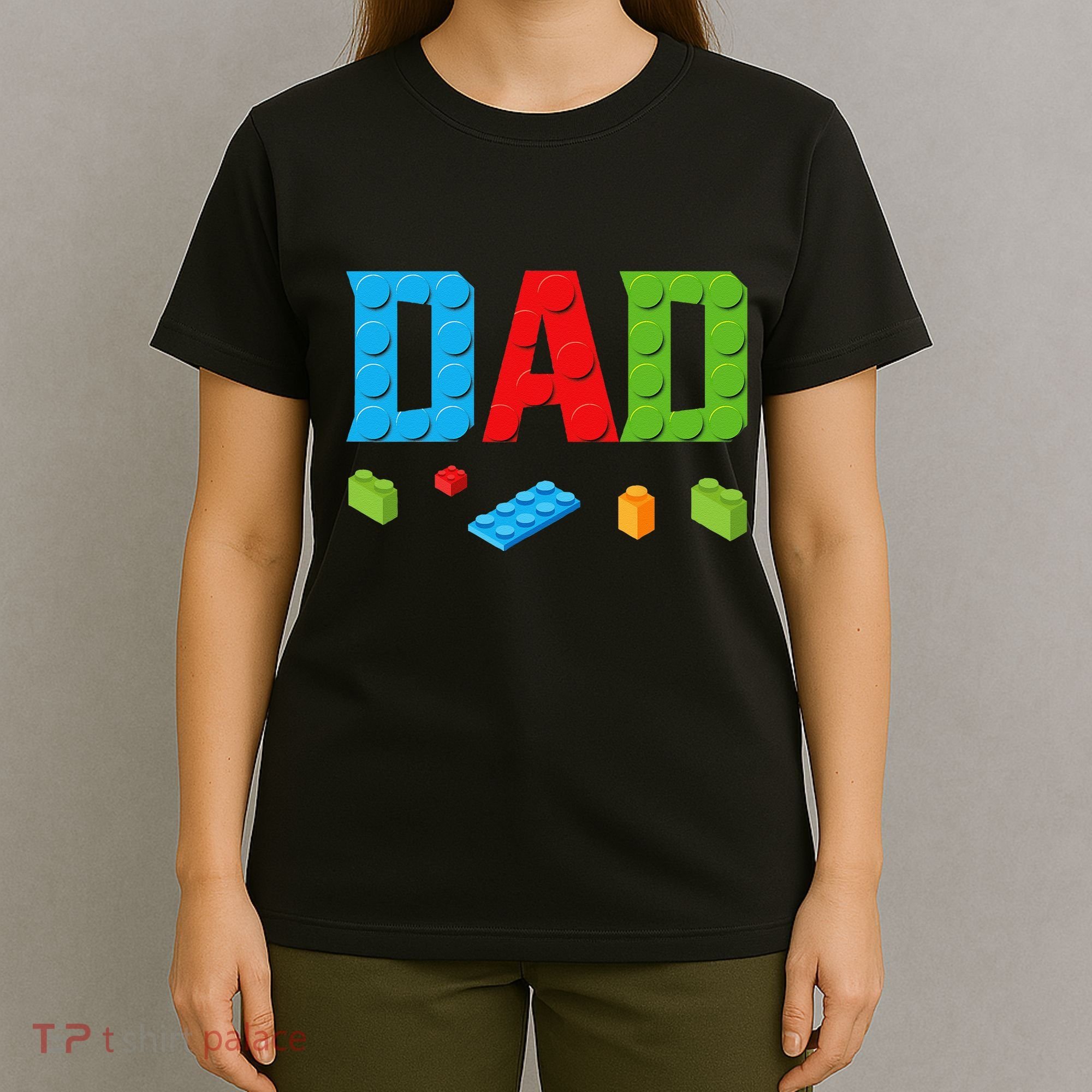 Dad Master Builder Building Bricks Blocks Family Set Parents T-Shirt