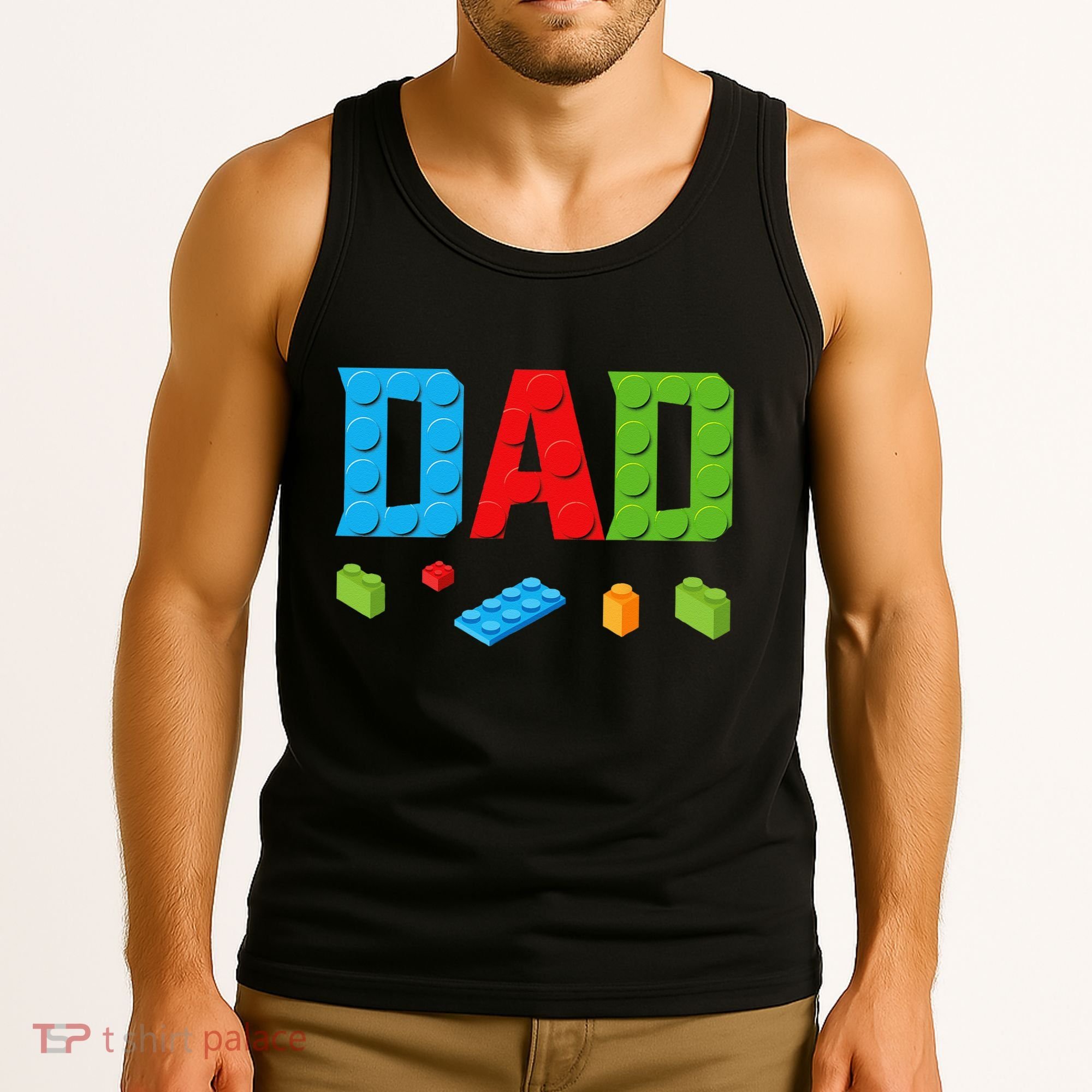 Dad Master Builder Building Bricks Blocks Family Set Parents Tank Top