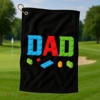 Dad Master Builder Building Bricks Blocks Family Set Parents Golf Towel thumb 1