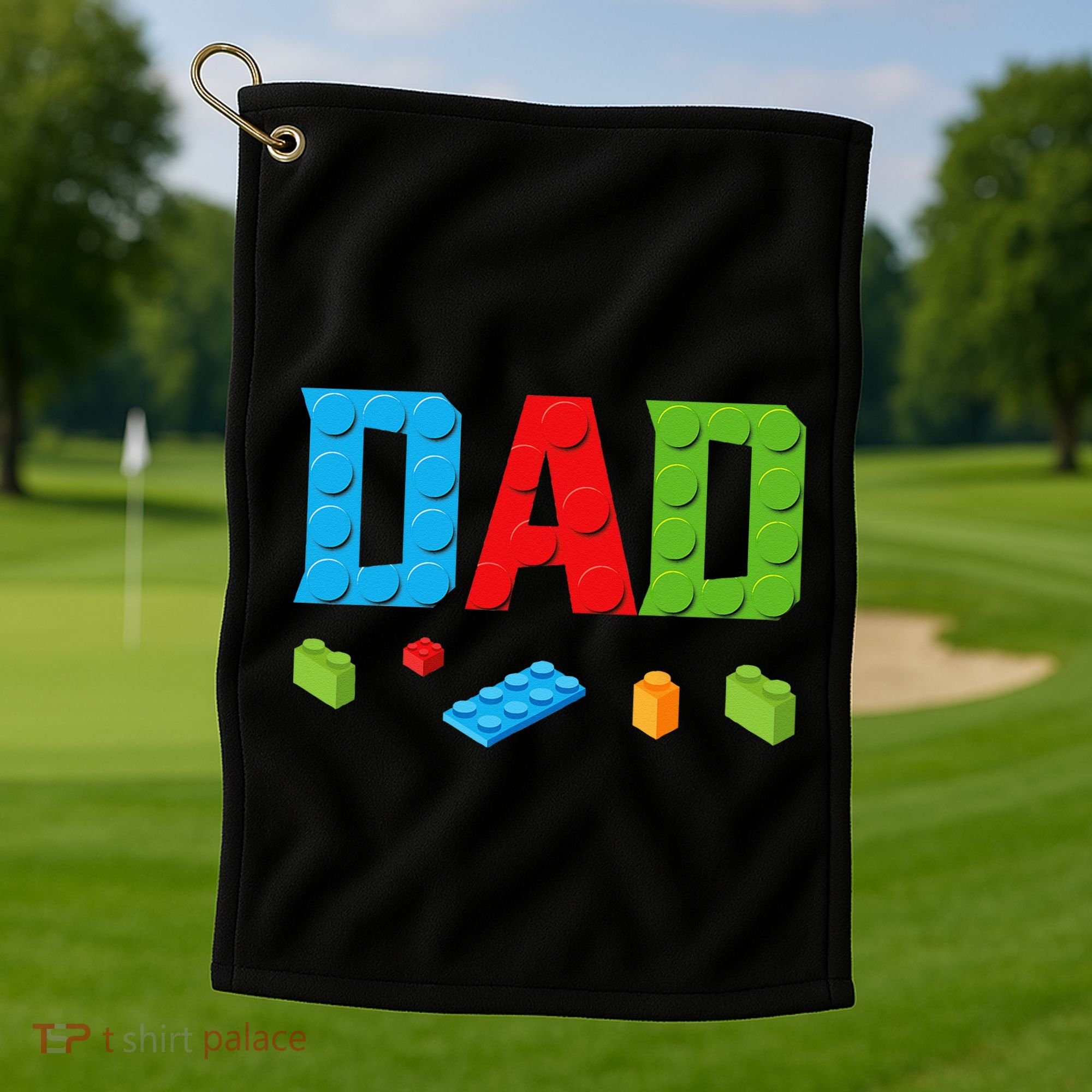 Dad Master Builder Building Bricks Blocks Family Set Parents Golf Towel
