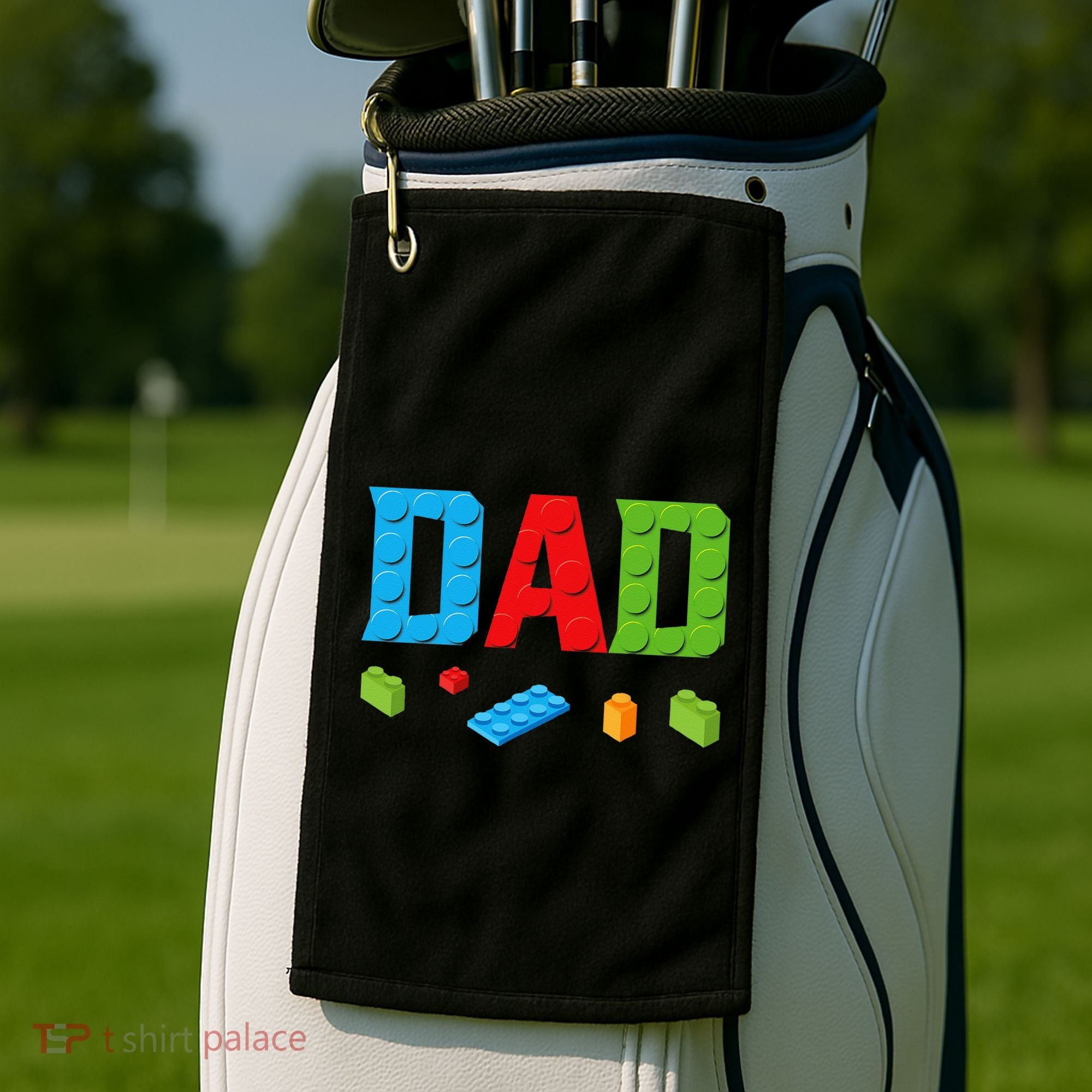 Dad Master Builder Building Bricks Blocks Family Set Parents Golf Towel