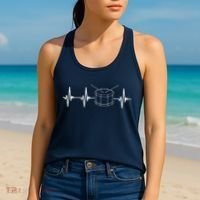 Drumline Marching Band Drumline Heartbeat Tee Women's Tank Top thumb 2