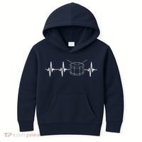 Drumline Marching Band Drumline Heartbeat Tee Kids Hoodie thumb 0