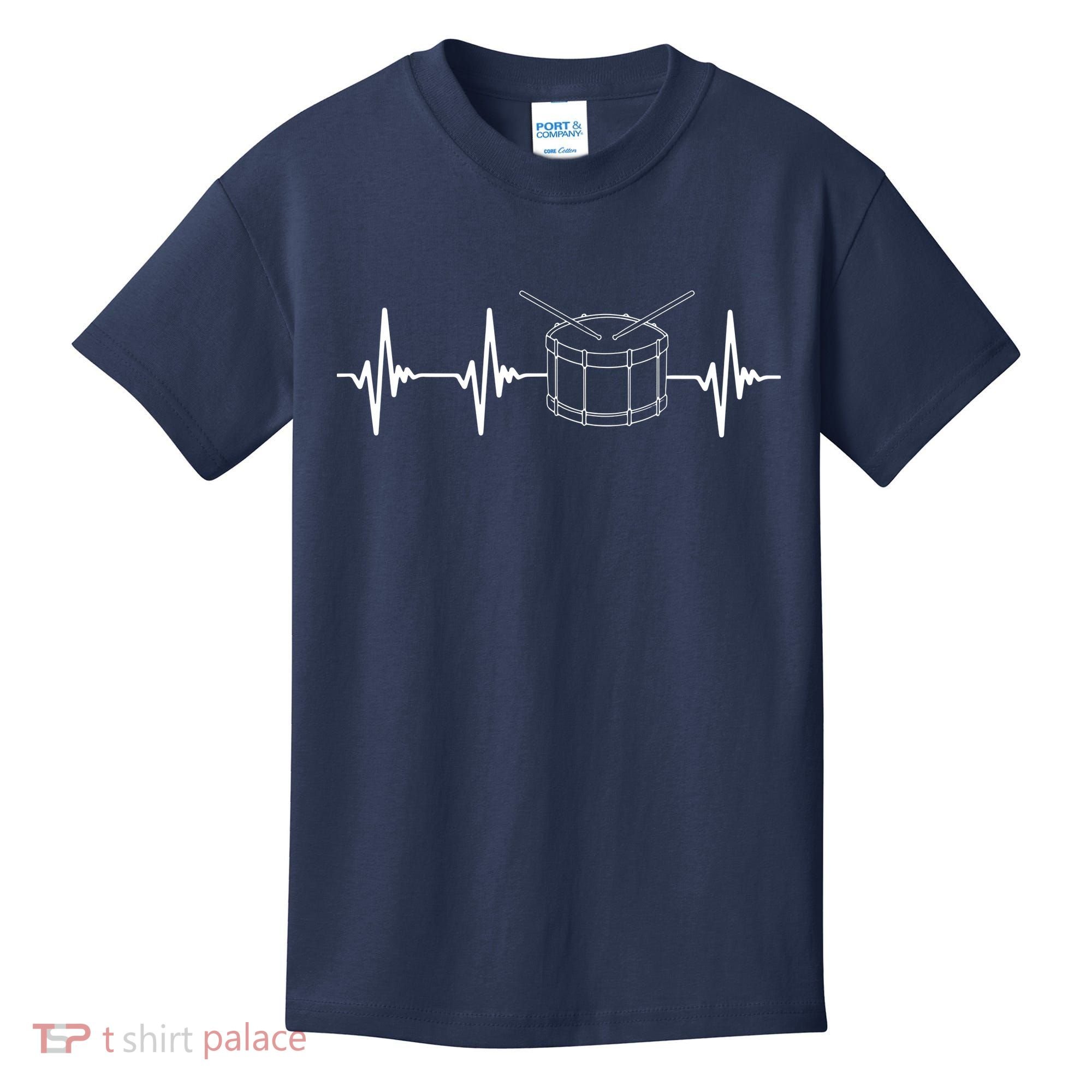 Drumline Marching Band Drumline Heartbeat Tee Kids T-Shirt