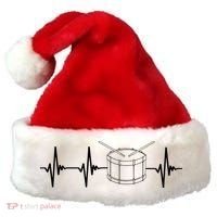 Drumline Marching Band Drumline Heartbeat Tee Santa Hat thumb 0