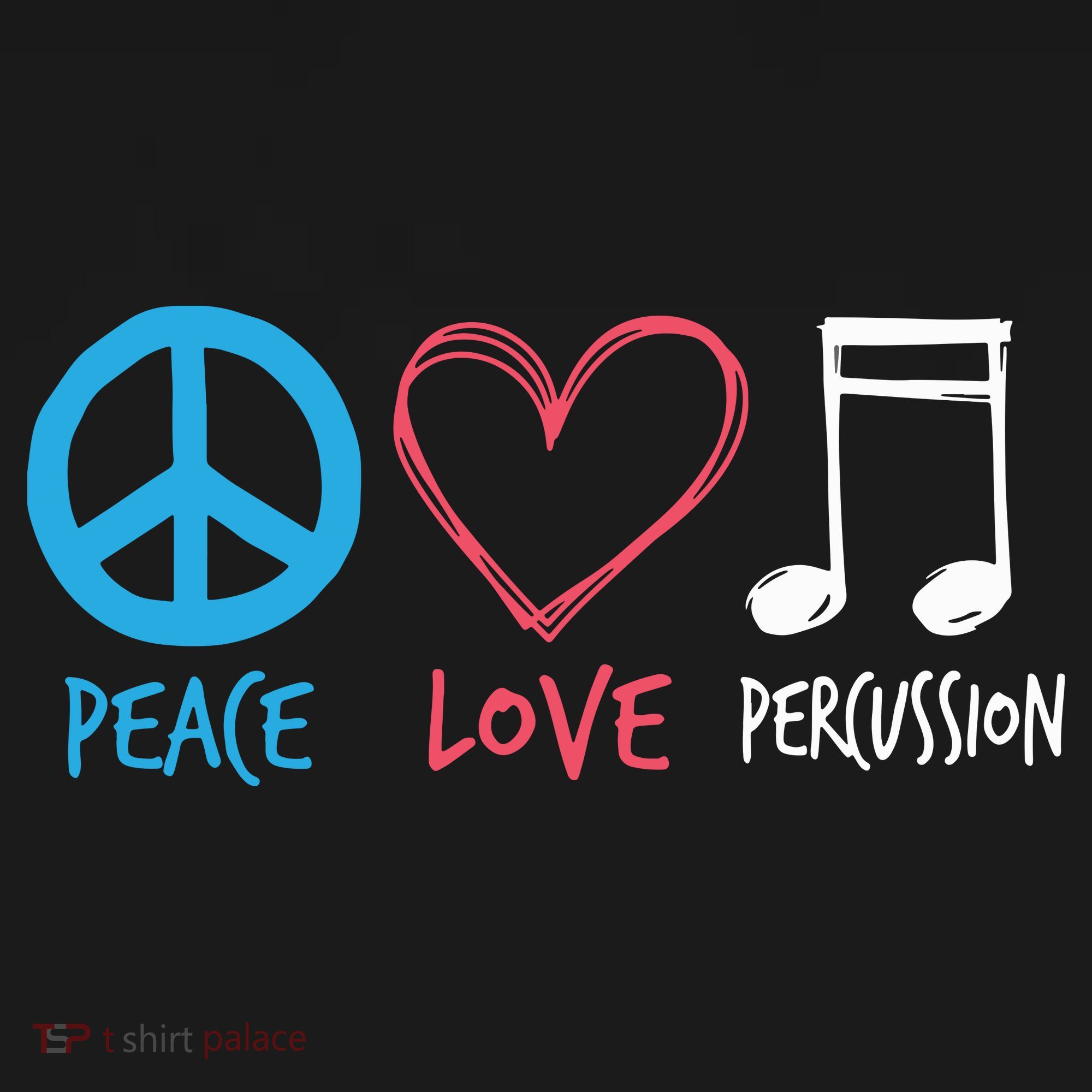 Drumline Marching Band Shirts Peace Love Percussion Backpack
