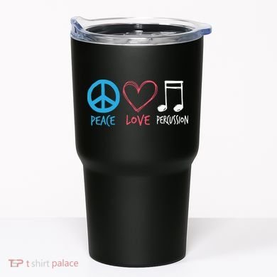 Drumline Marching Band Shirts Peace Love Percussion Tumbler