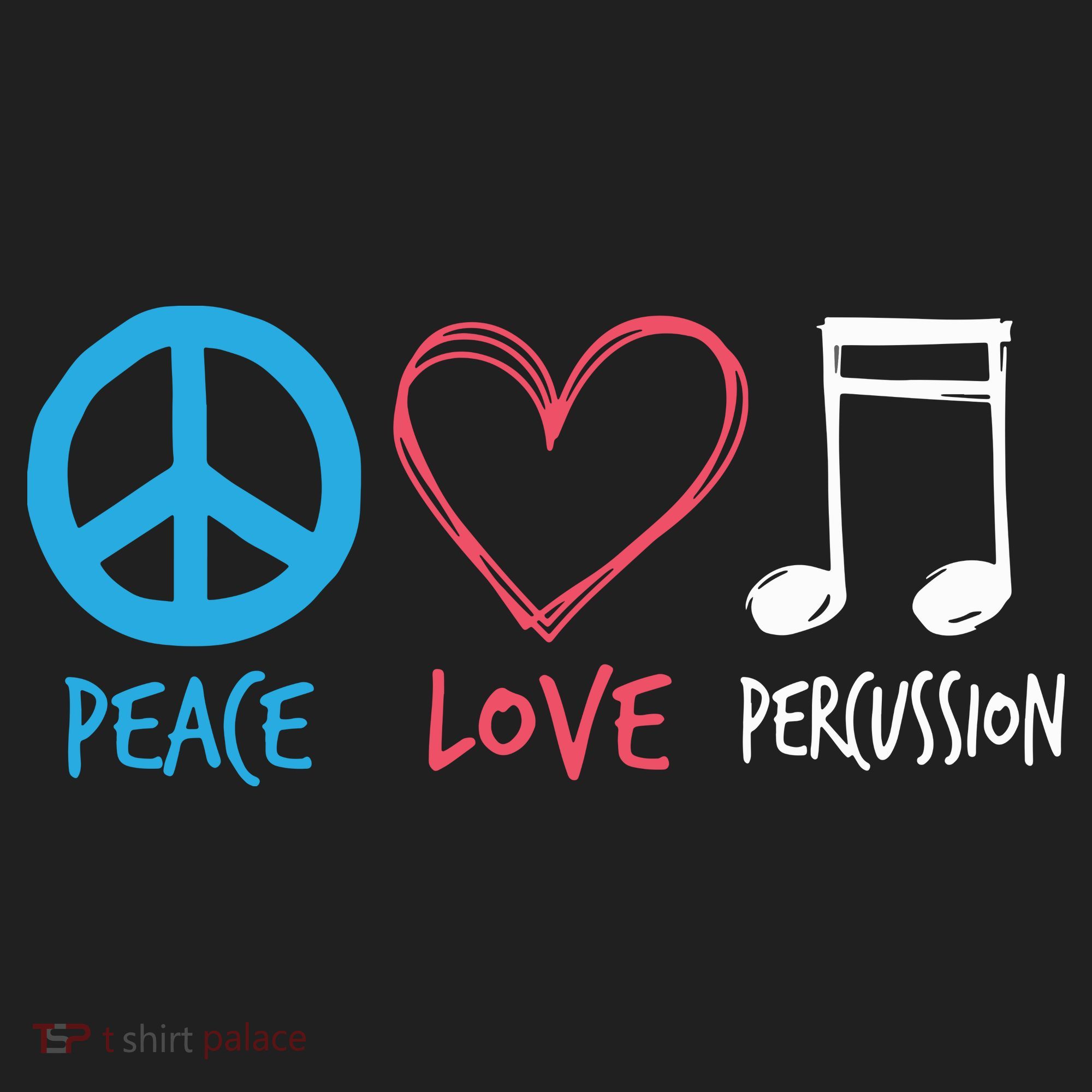 Drumline Marching Band Shirts Peace Love Percussion Tumbler