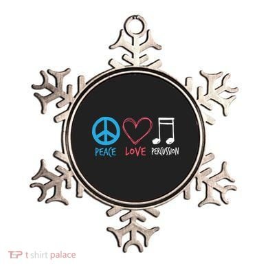 Drumline Marching Band Shirts Peace Love Percussion Ornament