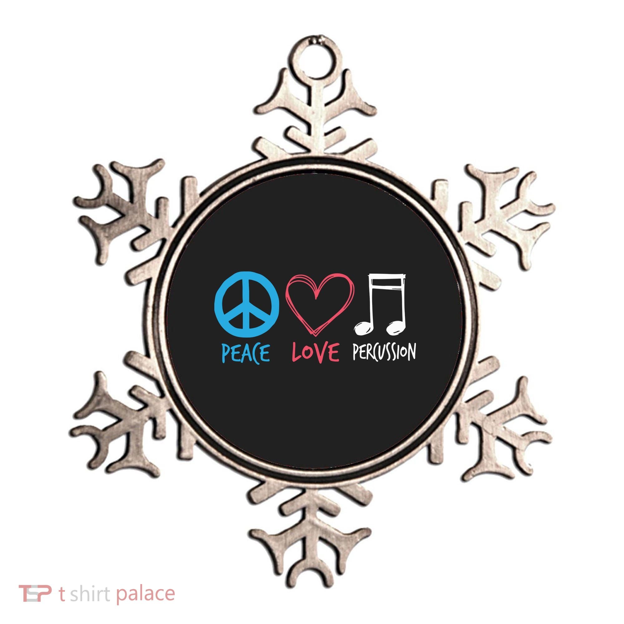Drumline Marching Band Shirts Peace Love Percussion Ornament