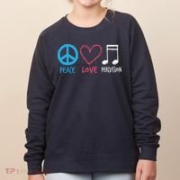 Drumline Marching Band Shirts Peace Love Percussion Women's Sweatshirt thumb 0