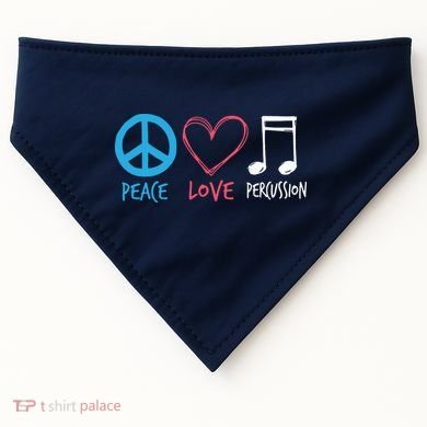 Drumline Marching Band Shirts Peace Love Percussion USA-Made Doggie Bandana