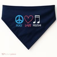 Drumline Marching Band Shirts Peace Love Percussion USA-Made Doggie Bandana thumb 0