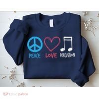 Drumline Marching Band Shirts Peace Love Percussion Sweatshirt thumb 2