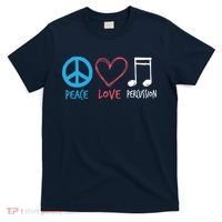 Drumline Marching Band Shirts Peace Love Percussion T-Shirt thumb 0