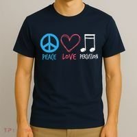 Drumline Marching Band Shirts Peace Love Percussion T-Shirt thumb 3