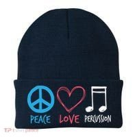 Drumline Marching Band Shirts Peace Love Percussion Beanie thumb 0