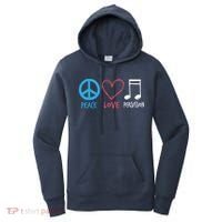 Drumline Marching Band Shirts Peace Love Percussion Women's Hoodie thumb 0